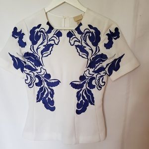 H&M Trend blue embroidered top